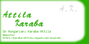 attila karaba business card